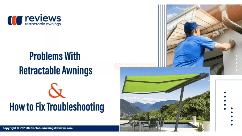 A person fixing manual retractable awning problems