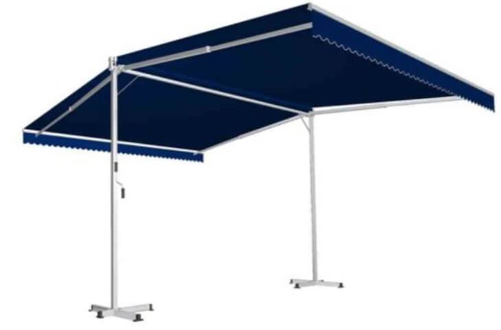 awntech richmond double sided free standing retractable awnings