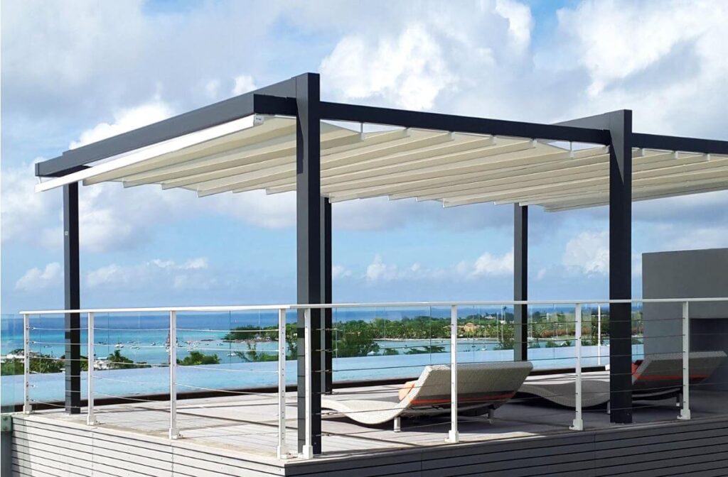 retractable freestanding patio deck pergola cover