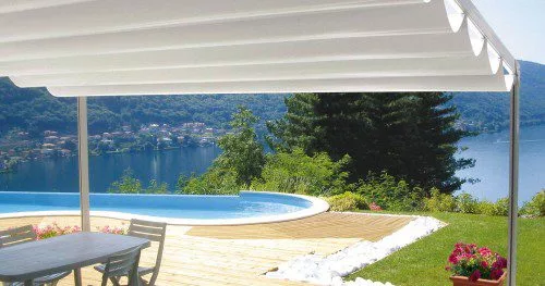 Retractable pergola porch deck patio cover system
